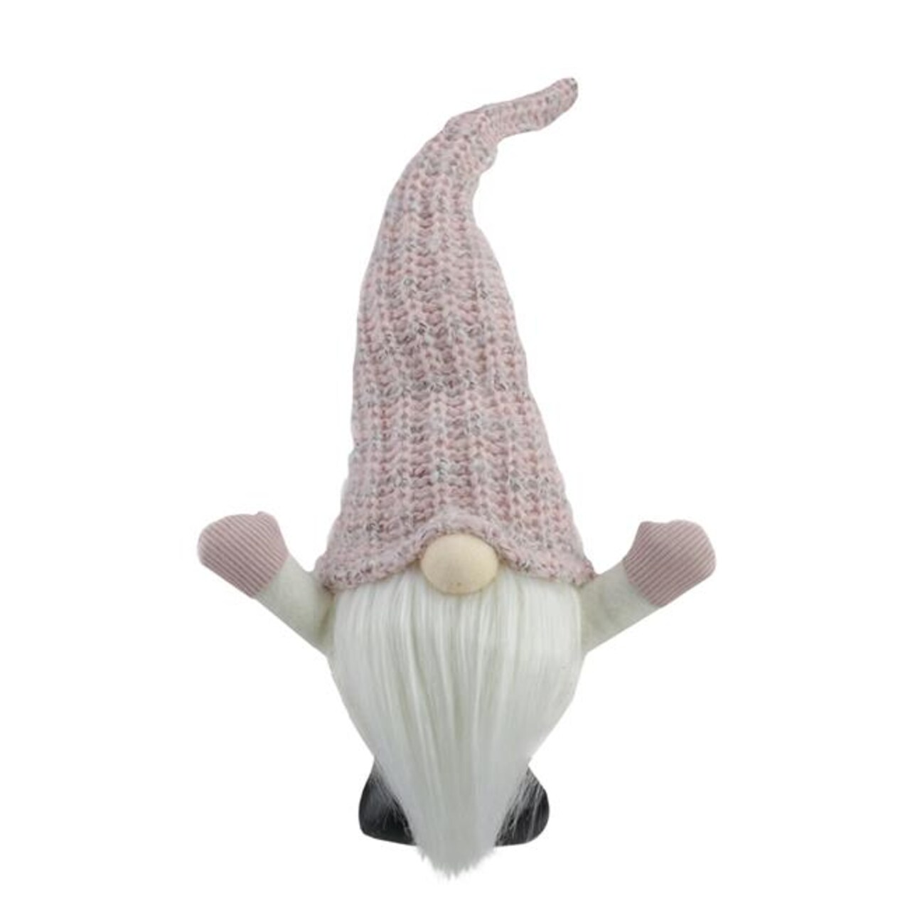 NorthLight 34313208 14 in. LED Lighted Rattan Round Christmas Gnome Figure, Pink